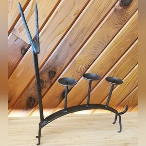 Vintage Brutalist Deer Candelabra